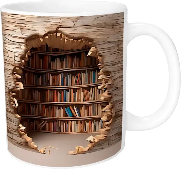 Caneca 3d biblioteca