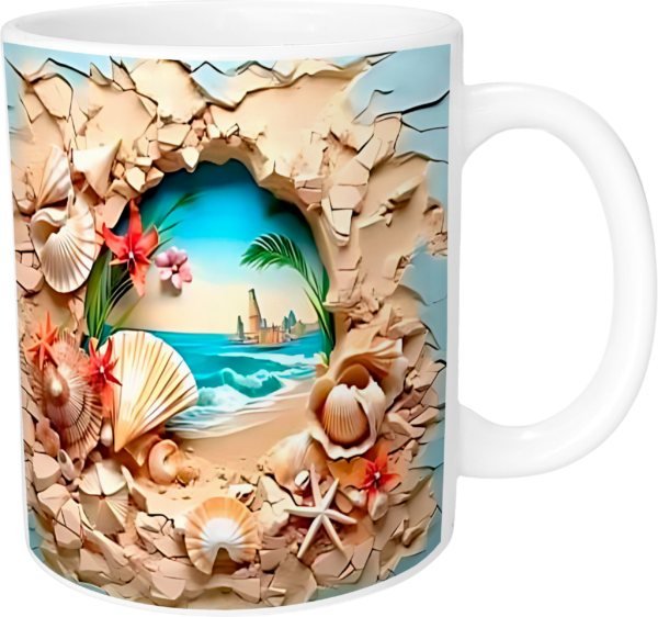 Caneca efeito 3D Mar 2