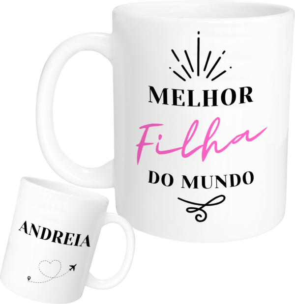 Caneca filha viagem (nome personalizável)