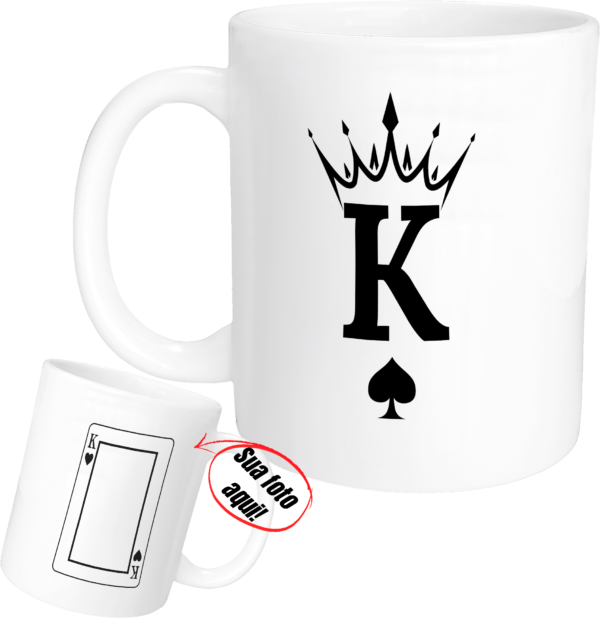 caneca carta king com foto