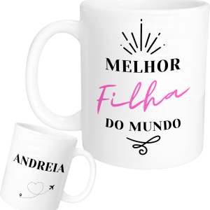 Caneca filha viagem (nome personalizável)